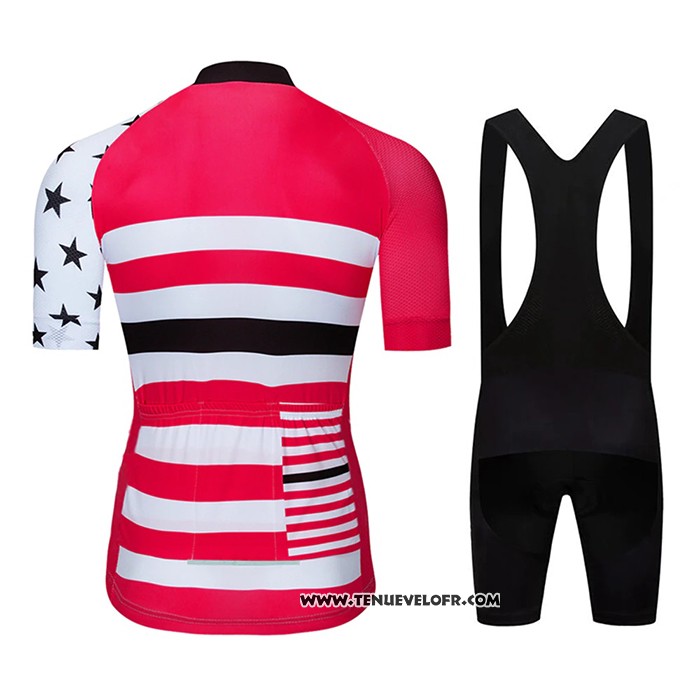 2020 Maillot Ciclismo Le Col Rose Blanc Manches Courtes et Cuissard